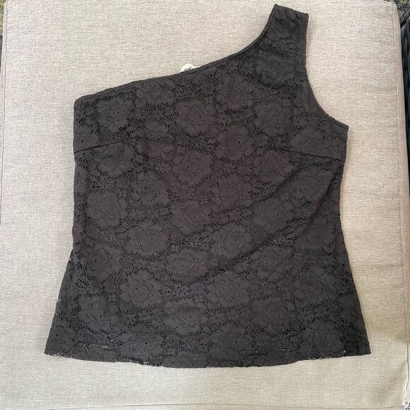 GRACE KARIN Women Comfy Lace Party Tank Tops Asymmetric One Shoulder BLACK XL - Picture 5 of 6